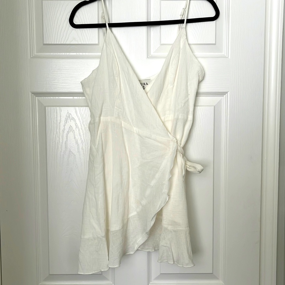 White wrap dress